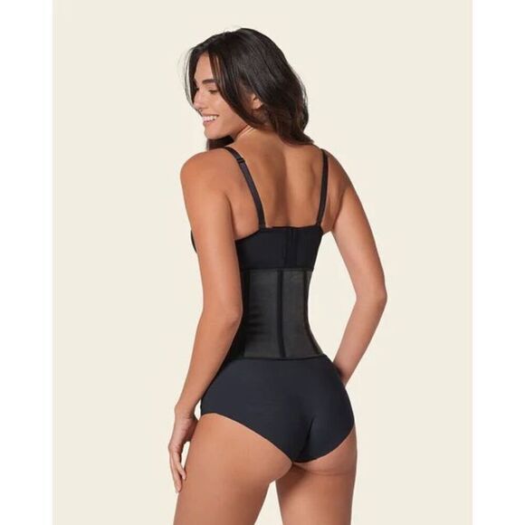 LEONISA NWT Latex Waist Trainer with Extra Firm Compression Black Size XL - Picture 2 of 6